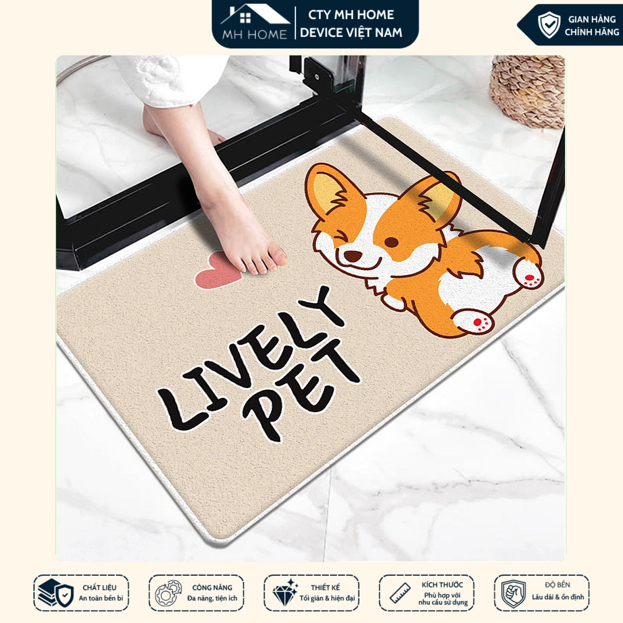 Thảm Lau Chân Hoạt Hình Thảm Chùi Chân Hình Thú 3D Siêu Thấm Nước Chống Trơn Trượt Nhiều Mẫu Đáng Yêu